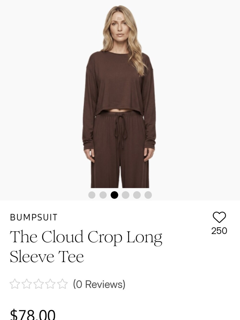Cloud Crop Long Sleeve Jumpsuit Top — Brown